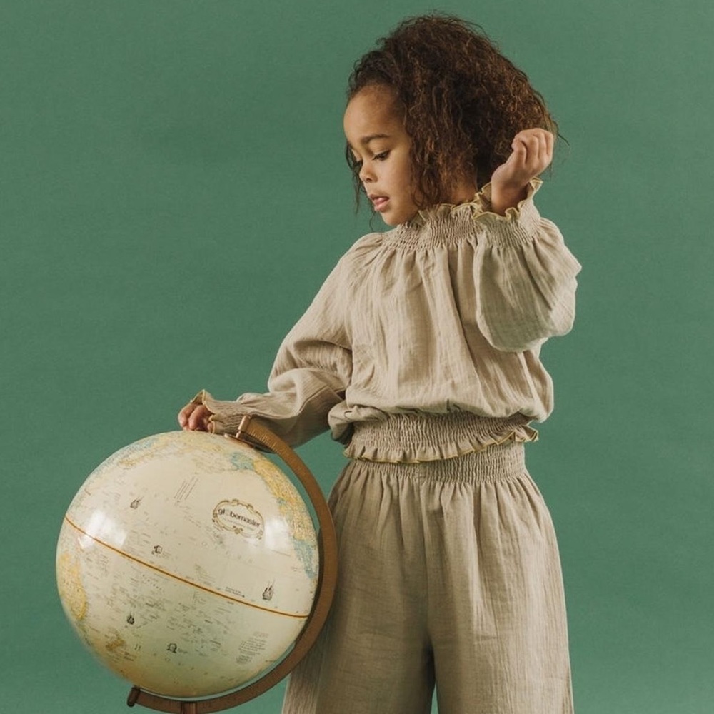 Fin & Vince Smock Blouse in Almond NWT girls size 4/5